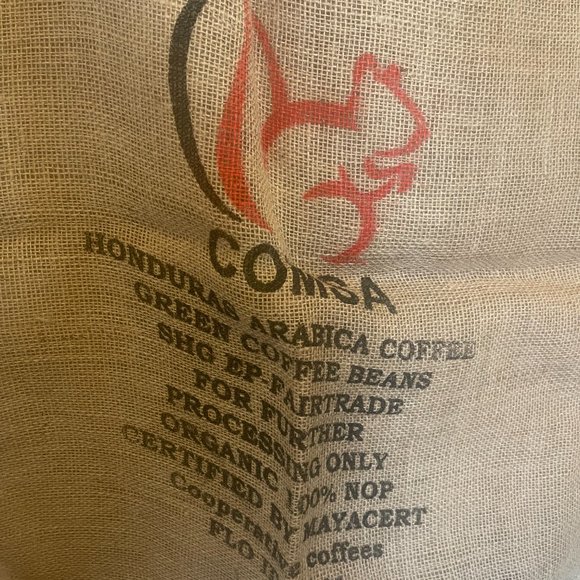 Kitchen Vintage Coffee Bean Bag Jute Burlap Sack Coop Coffee Honduras